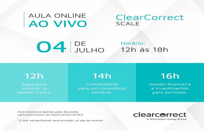 Gestão de clínicas odontológicas será o tema do segundo encontro do projeto SCALE ClearCorrect Créditos: Divulgação/ClearCorrect